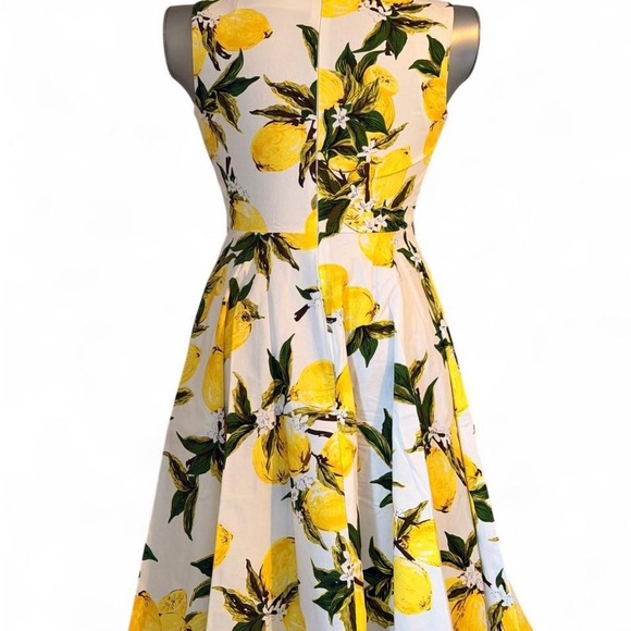 Grace Karin White Lemon Print Fit & Flare Midi Dress - Picture 2 of 6
